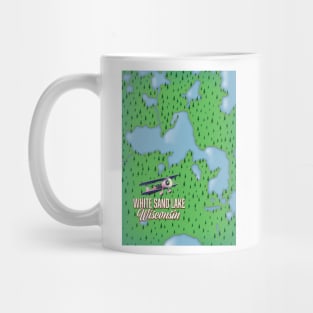 White sand lake Wisconsin lake map Mug